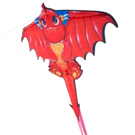 Brookite, Dragon Mini Nylon Kite, 62 x 63 cm pop-up kite with handle and easy clip, great for beginners, Kites, Outdoor Toys, Ages 4+