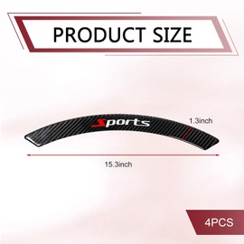 Opuweiy Car Fender Protector, 2PCS Carbon Fiber Wheel Arch Protective Stickers, Universal Self-Adhesive Automobile Wheel Arch Decorative Strips for Anti-Scuff (Black #Sport)