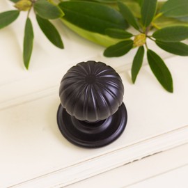 Antikas - Black Antique Iron Door Knob with Rose