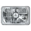 Octane Lighting 4X6 Diamond Crystal Clear Glass Lens Metal Headlight
