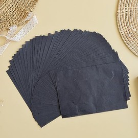 50 hojas de papel A5 de fibra natural de morera, papel de seda artístico Washi, diseño de papel artesanal, suministros de origami, fabricación de tarjetas, 21 x 14,8 cm. (Negro, A5)
