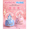 Snow Globe, Castle Musical Snowglobe with Automatic Snowfall (Blue)