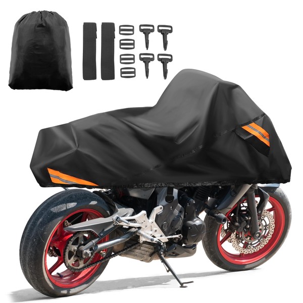 uxcell Motorcycle Cover Waterproof Half Cover Outdoor Motorbike Rain Cover
