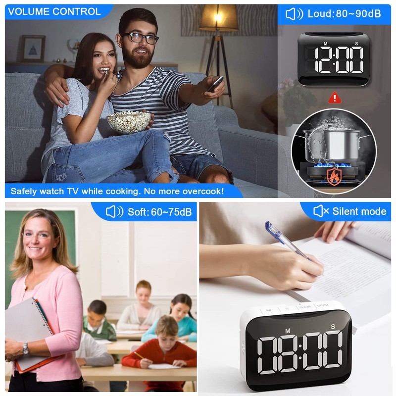 Oidnvay Digital Kitchen - Magnetic Countdown Count Up with LED