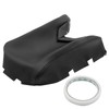 laffoonparts Black Leather Center Console Lid Armrest Cover Skin, Leather