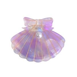 Funny Sea Shell Hair Clip,Acetate Claw Clip for Women,Cute Hair Accessories,Purple
