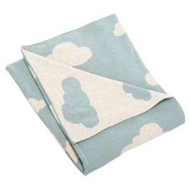 Safavieh Baby Collection Skye Cloud Blue and White 32" x 40" Cotton Throw Blanket