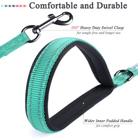 VIVAGLORY Dog Lead with Comfortable Neoprene Padded Handle, Heavy Duty Training Lead for Small & Medium Dogs