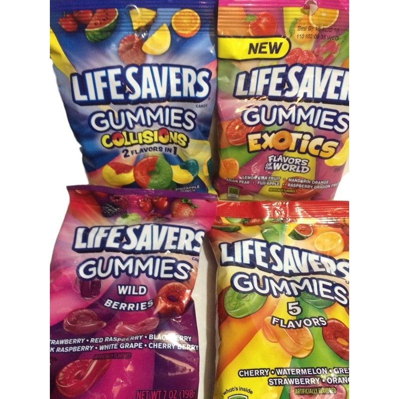 Lifesavers Gummies, Collisions, Wild Berries, Original & Exotics 7oz, 4