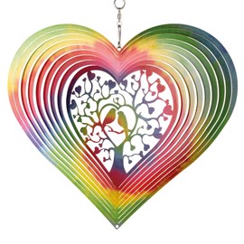 CIM Rainbow Wind Chime Stainless Steel Smooth Spinning Wind Mobile with Brilliant Colours, Includes Hanging Bracket, Attractive Window and Garden Decoration