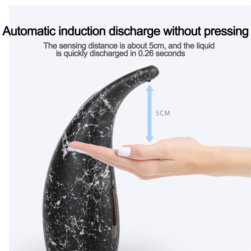 Soap Dispenser, 300 ml, Marble Black, Automatic Soap Dispenser, Infrared