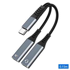 JORDINO USB-C Splitter 0.15m,Dual Type-C Female Adapter with Audio & 60W Charging,Type-C to 2 USB C Hub for Smartphone,Laptop,Tablet