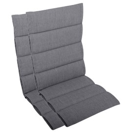 LILENO HOME Garden Chair Cushions as [Set of 2] - High-Backed Chair] in Grey - Comfortable Loungers as Seat Cushions for Garden Furniture - Chair Cushions for Garden Chairs and Folding Chairs