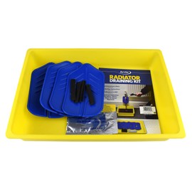 Arctic Hayes DT1 1 x Reusable Radiator Drain Down Kit with Tray, Diverting Collars, Sealing Straps, Water Resistant Gel and Instructions, White