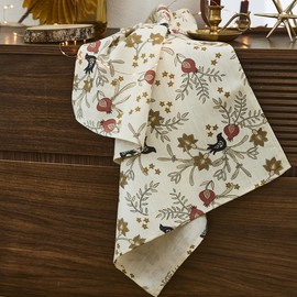 Coucke, Ivory Pomegranate French Ecru Kitchen/Tea Towel, Cotton/Linen Blend