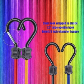 Yuxh Large Hook Bungee Cords 27",Universal Length for 24"-30" Bungee Cords with Hooks,4 Pcs Blue