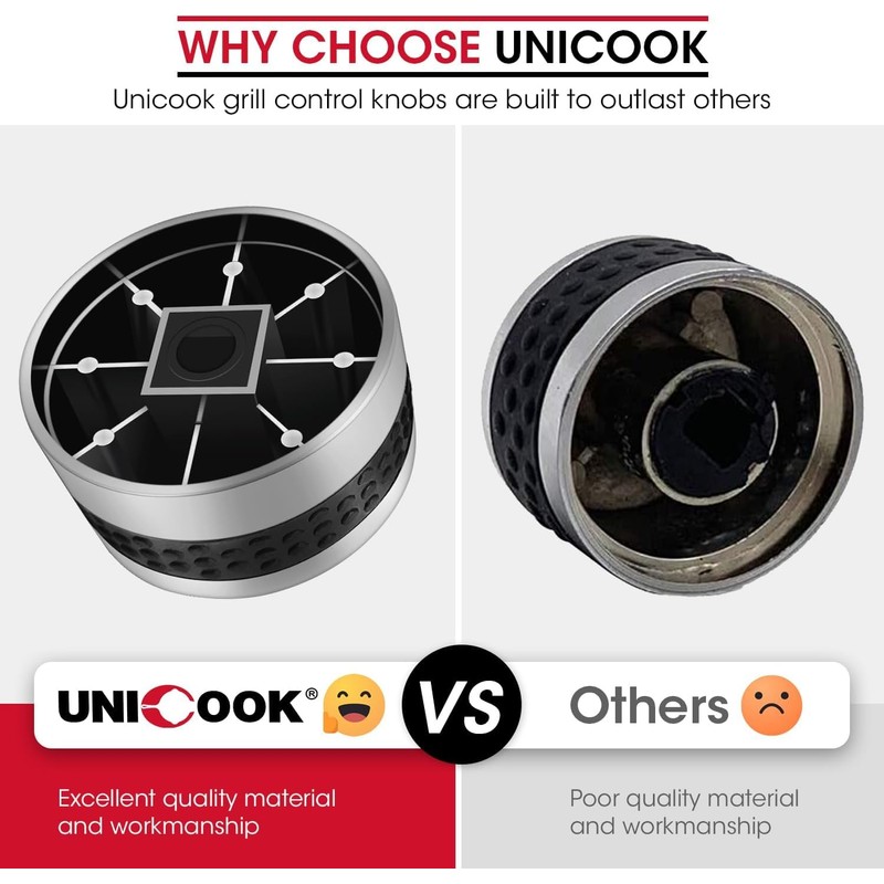 Lexziuo 4PCS Outdoor BBQ Control Knobs Replacement - Durable Heat-Resistant