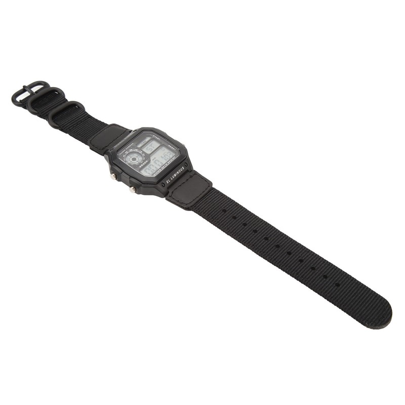 Digital Chronograph Watch Luminous Waterproof Multi Function Retro Style Square