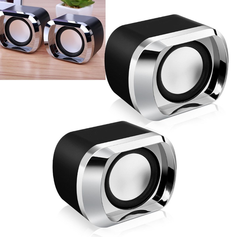1 Pair Mini Desktop Speaker Multifunction Stereo Sound Strong Bass