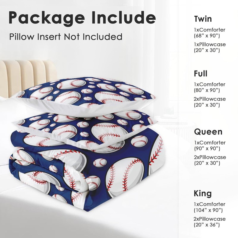 Ssddyes Queen Size Comforter Set, Cool American Baseball Softball Theme,