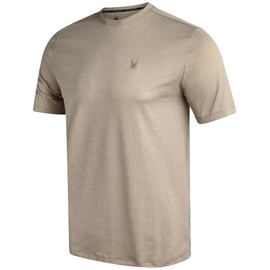 Spyder Mens Athletic Shirts - Moisture Wicking Short Sleeve Crewneck Workout Shirts for Men, Athletic Tops for Gym & Running, Size Medium, Gravel