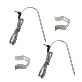 Huoptl Updated Thermostat Probe Replacement Fit for Camp Chef Meat Probes, Barbecue Smoker Grill Temperature Sensor, Pellet Grills Accessories with Stainless Steel Probe Clip, Pack of 2