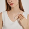 BELUCKIN Crown A-Z Initial Necklace Silver Plated Sparkling Crystal Monogram