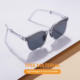 Cyxus Children's Sunglasses Foldable Fashion Polarised Sunglasses UV 400 for Driving Fishing Travel 6020, gray