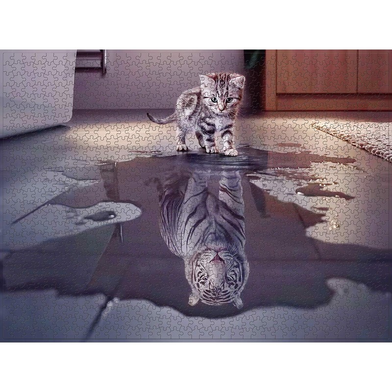 Jigsaw Puzzle 1000 Piece for Adults，Cat Tiger Jigsaw Puzzle，Animal Jigsaw,
