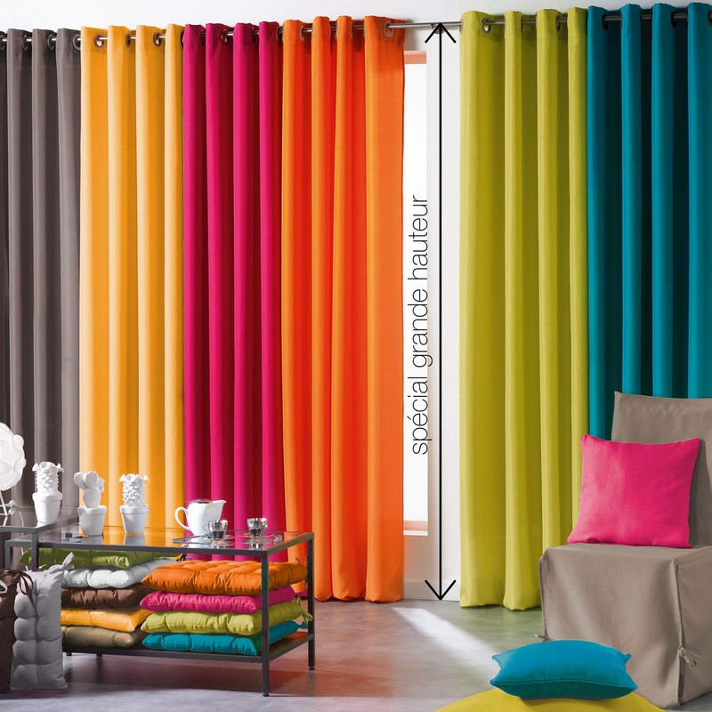 DOUCEUR D'INTERIEUR Curtain Loops 140X260 Plain Polyester Essentiel Blanc, Fabric,