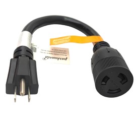 Parkworld 691807A Adapter Cord 15 Amp 5-15P Plug Male to 20 Amp L6-20R Receptacle Locking Connector Female (ONLY Output 125 Volt)
