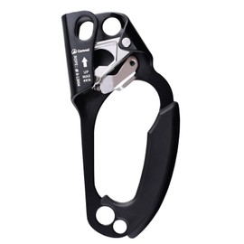 Azarxis Hand Ascender Climbing Mountaineering 8-13MM Rope with Ergonomic Handled Aluminum Alloy Ascender Rappelling Gear Equipment for Rock Tree Arborist Caving Rescue (Black - Right Hand)