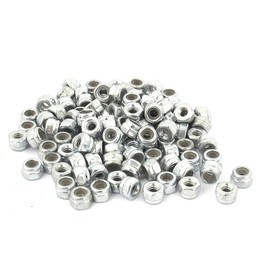 sourcing map M2 Zinc Plated Self-Locking Nylon Insert Hex Lock Nuts 100pcs