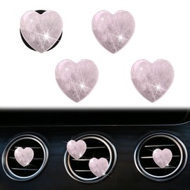 4 Pcs Heart Air Vent Clips, Cute Heart Car Air Fresheners Vents Clips Funny Car Diffuser Vent Clips Car Interior Decor Charm Cute Car Accessories Car Decoration for Women (Pink)