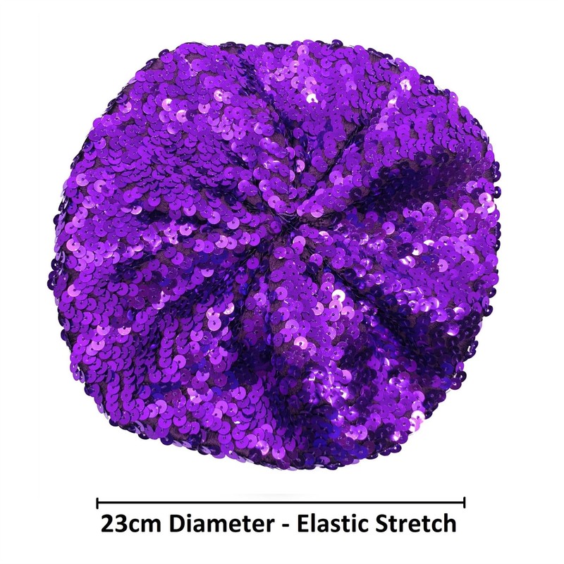 Cadoline Ladies Multicolor Elastic Sequin Polyester Flapper Hat 23cm Diameter,