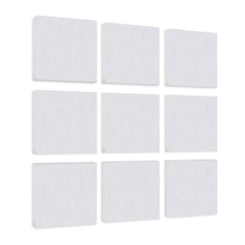 platino24 Acoustic Panels 9 Elements Colour Square 27.5 x 27.5 cm White I Sound Absorber Made of Basotect G+ with Acoustic Felt I Sound Insulation Wall & Ceiling I Acoustic Elements Wall Panel