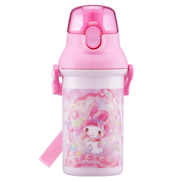 Skater character one-touch shoulder strap water bottle 400ml daycare kindergarten