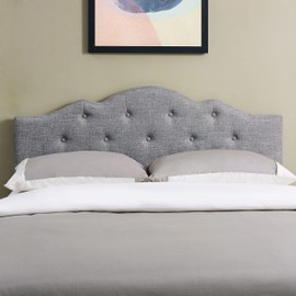 Suptinwear 61.25in Full/Queen Size Upholstered Headboard with Rounded Corners and Button Tufts Adjustable Height,Grey