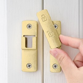 INIRET 2 Packs Gold Barn Door Latches,180 Degree Gate Lock,Flip Gate Latches Hardware,Zinc Alloy Door Lock Latch,Door Security Sliding Door Latch Lock for Cabinets,Bathroom, Barn & Garden