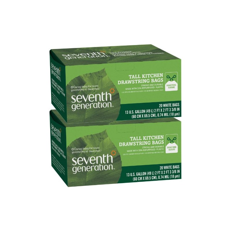 Seventh Generation Drawstring Trash Bags - 13 gal - 20