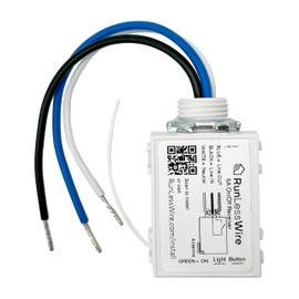 RunLessWire 5 Amp On/Off Receiver Add-On RF Relay Compatible with Self-Powered Kinetic Wireless Light Switches to Control Electrical Circuit Remotely Easy DIY Install 100-240VAC, Indoor Use
