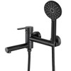 KAPHOME Matte Black Wall Mount Bathtub Faucet with Hand Shower,Tub
