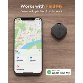 ATUVOS Air Tracker Tags-4 Pack, Bluetooth Luggage Tracker Works with Apple Find My APP (iOS Only, Not for Android), Keys Finder and Item Locator for Luggage, Backpack, Suitcases, Replaceable Battery