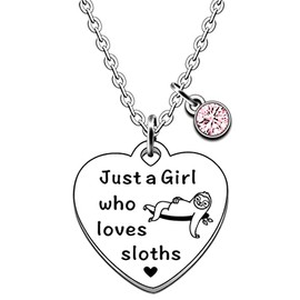 JMIMO Sloth Necklace Sloth Gifts for Girls Just A Girl Who Loves Sloths