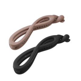 KOBE VINGTAINE H7783-A-RB-MOC-A-RB-BK Banana Clips, Set of 2, Nuance, Simple Design, Hair Clip, Hair Accessories