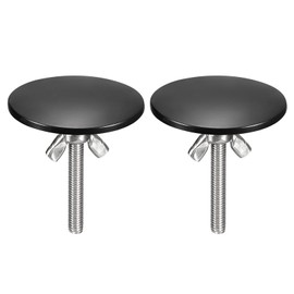 QUARKZMAN Sink Hole Covers, Pack of 2, Zinc Alloy Cover for Tap Hole, Soap Dispenser Hole Cover for Sink, Countertop (Matt Black)