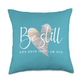 Be Still And Know Bible Verse Religious Throw Pillow