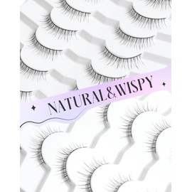 Natural Lashes Wispy 10mm Short Lashes Natural Looking False Eyelashes Small Lashes for Clean Look K38