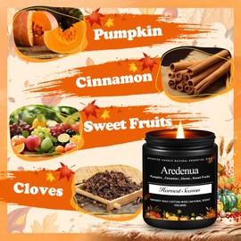 Harvest Season Candle | Harvest Candle for Autumn Celebration - Fall Soy Candles for Home Scented - 7 oz Autumn Scented Candles, Autumn Gifts for Women Men & Thanksgiving