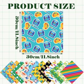 GLKTOPO Back to School Scrapbook Paper Pack 11.8*11.8 Inches Double-Sided Printing School Bus Schoolbag Blackboard Pattern Decoupage for Teacher's Day Card Making Decor - 24 Sheets (Style 2)